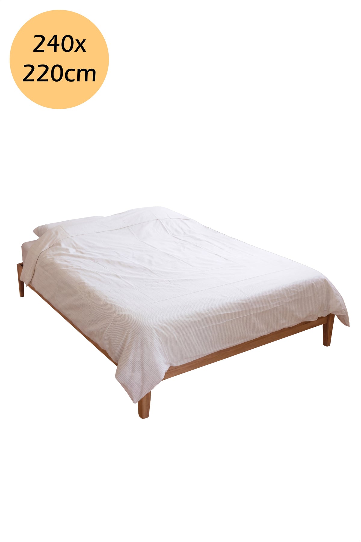 Earthle earthing duvet cover on a bed, 240 x 220 cm