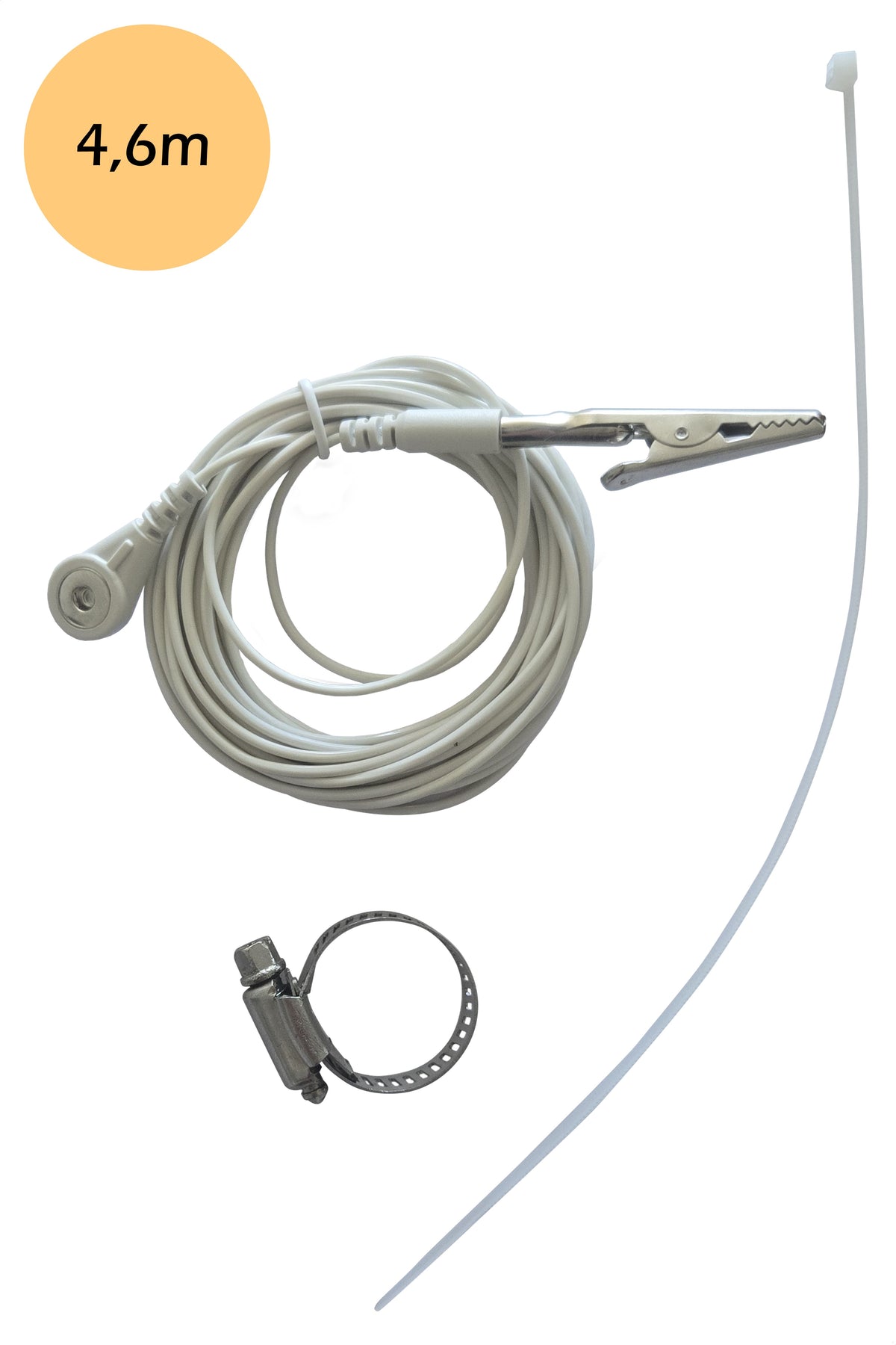 Earthle crocodile clip with hose clamp and a 4.6 metre earthing cable