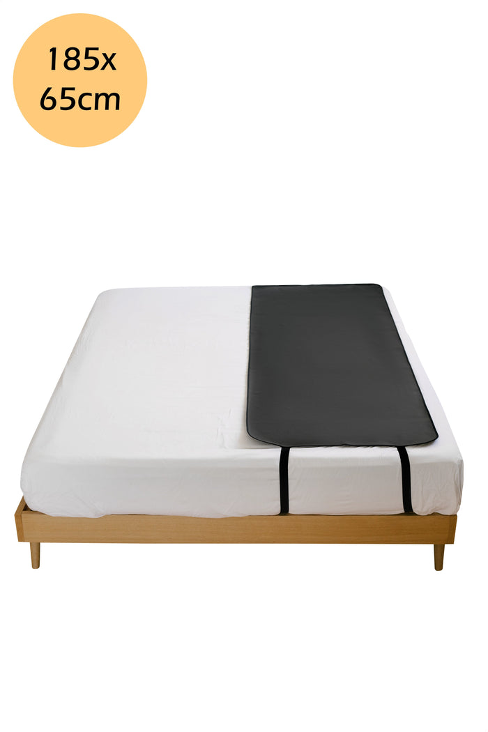 Earthle earthing sleeping mat on one half of a mattress, 185 x 68 cm