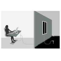 Illustration of one earthing connection shared between two places in the home